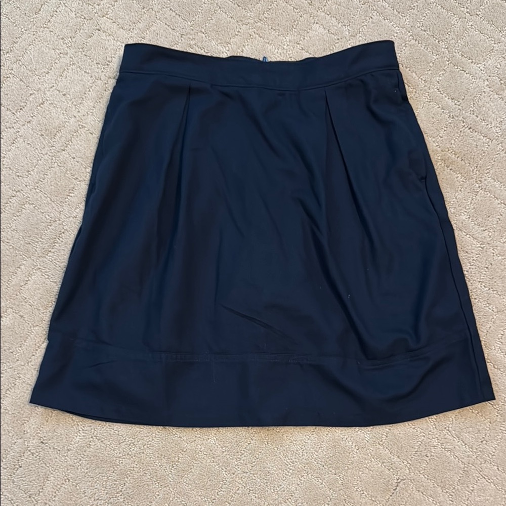 Lands' End Blue A-Line Skirt with Pleats for Work
